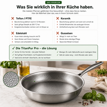 Lade das Bild in den Galerie-Viewer, TitanPur Pro – Beschichtungsfreie Titanpfanne ohne PFAS & PTFE | 30 cm