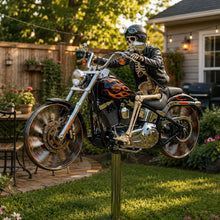 Lade das Bild in den Galerie-Viewer, Flammenreiter – Chopper-Windrad aus Edelstahl Handgemacht 85 cm