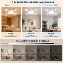 Carica l'immagine nel visualizzatore di Gallery, FreiKlima Pro Klimaventilator 2in1 – 4-Flügel einklappbarer Deckenventilator mit Kühlfunktion, Licht & Fernbedienung