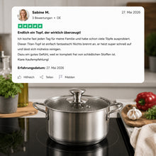 Lade das Bild in den Galerie-Viewer, TitanPur Pro – Beschichtungsfreier Titan-Topf ohne PFAS & PTFE | 24 cm