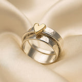 Vintage-Ring – Herzgold trifft Silberglanz