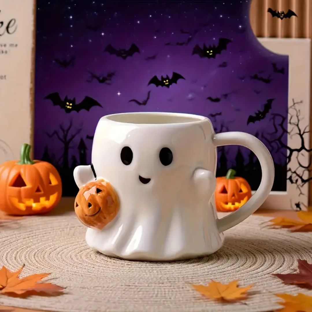 Kürbisgeist Tasse - Süßer Geist mit Kürbis - perfekt für Halloween
