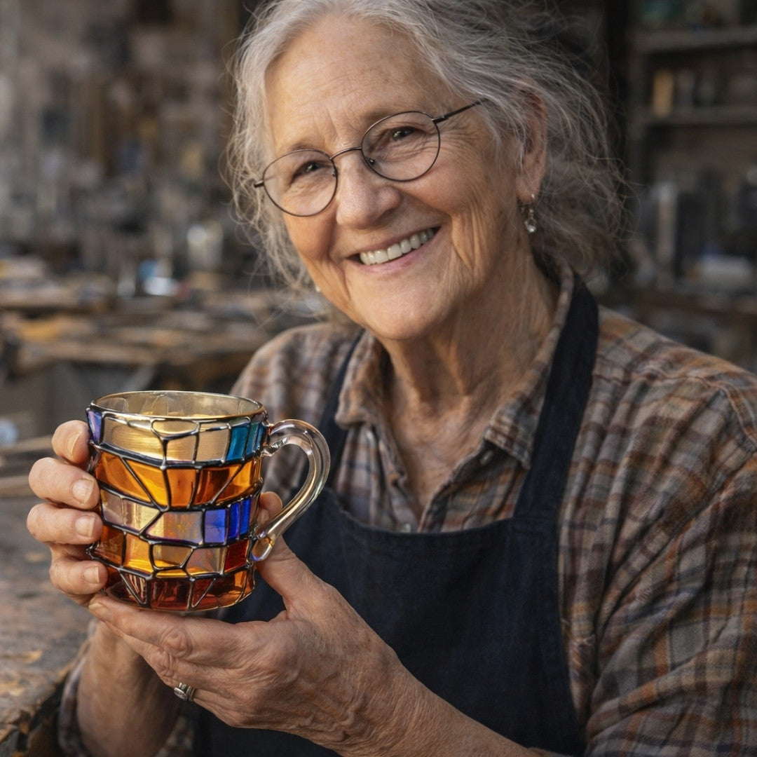 Tazza tridimensionale "Lettura felice" fatta a mano - l'originale