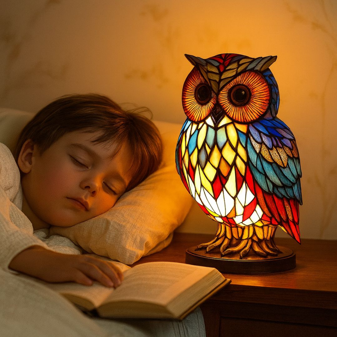 LeuchtEule - lampada fatta a mano che fa risplendere i cuori