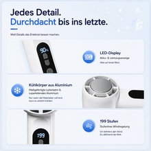Lade das Bild in den Galerie-Viewer, EisLuft Pro™ - Persönlicher Ventilator mit aktiver Sofortkühlung — 199 Stufen, ein Knopfdruck, sofort spürbar kühler.
