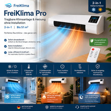 Lade das Bild in den Galerie-Viewer, FreiKlima Pro – Tragbare Klimaanlage &amp; Heizung ohne Installation | 2-in-1 | Bis 51 m²
