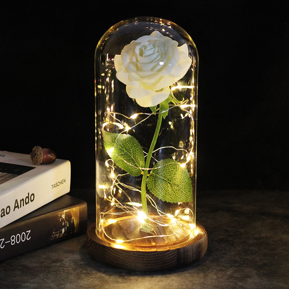 Die ewige Rose - ein Geschenk, das immer leuchtet - Weiße Rose