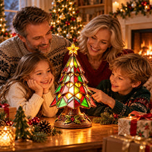 Lade das Bild in den Galerie-Viewer, WeihnachtsGlanz – leuchtender Weihnachtsbaum im Buntglas-Stil
