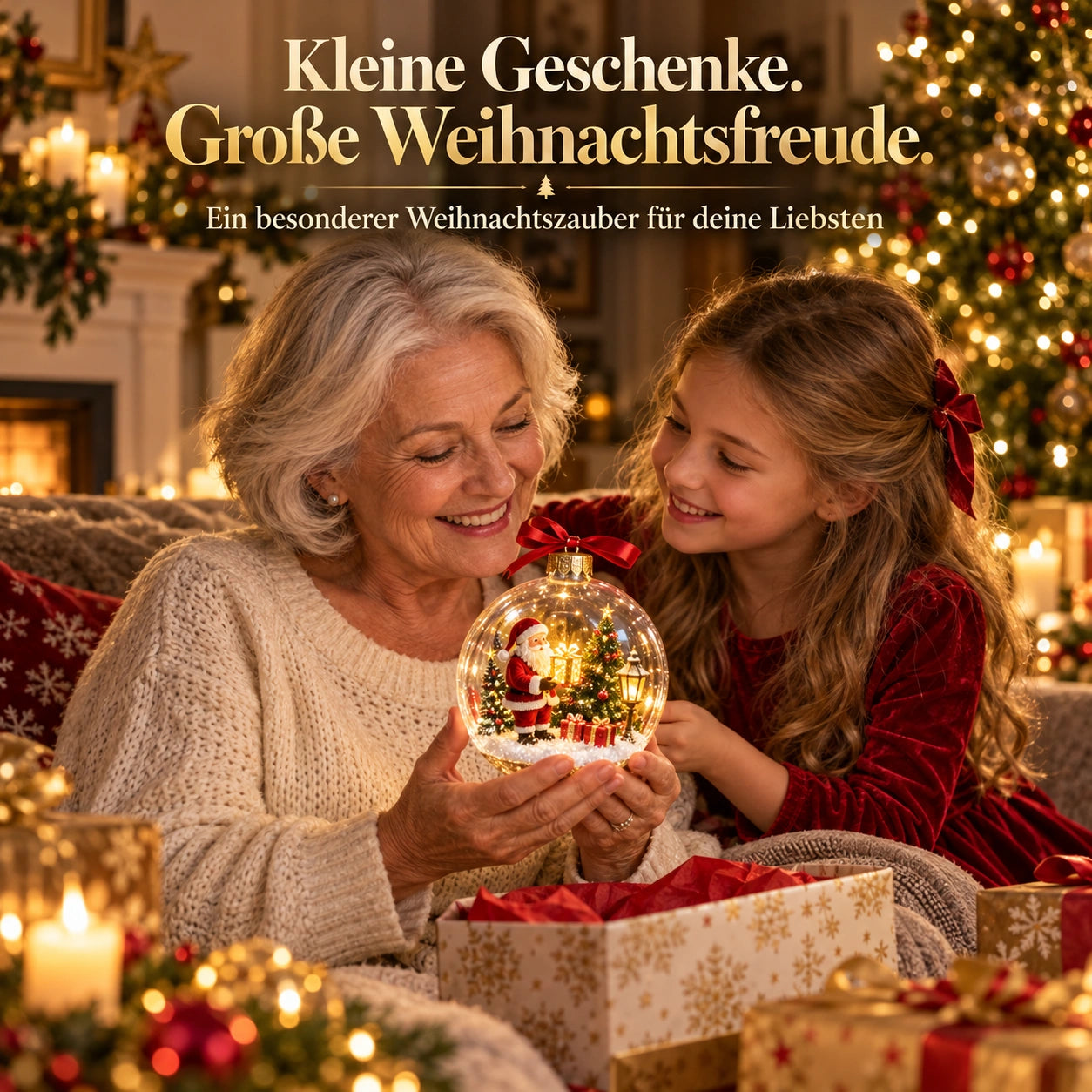WinterWunder – leuchtende 3D-Weihnachtskugel mit Miniaturwelt