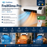 FreiKlima Pro – Tragbare Klimaanlage & Heizung ohne Installation | 2-in-1 | Bis 51 m²