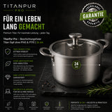 TitanPur Pro – Pentola in titanio senza rivestimento, PFAS e PTFE | 24 cm